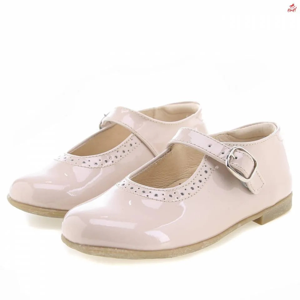(2674-5) Emel balerina shoes - beige patent leather