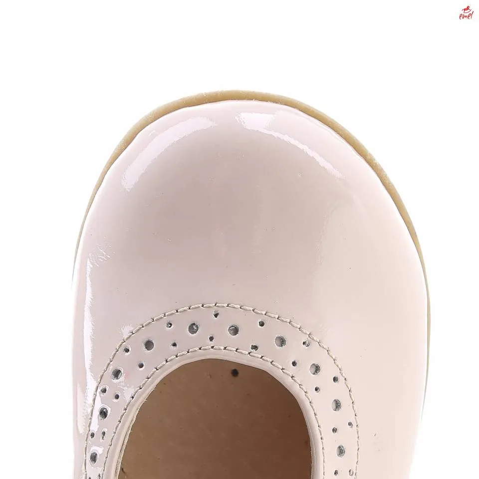 (2674-5) Emel balerina shoes - beige patent leather