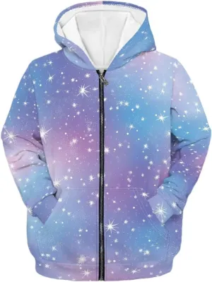 Age 6-14 Boys Girls Hoodies Zipper Sweatshirt Long Sleeve Hoodie Sweatshirt with Pockets Pullover Tops