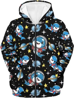 Age 6-14 Boys Girls Hoodies Zipper Sweatshirt Long Sleeve Hoodie Sweatshirt with Pockets Pullover Tops