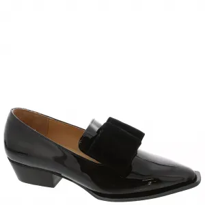 All Black - Women's Pat & Bow Slip on Shoes