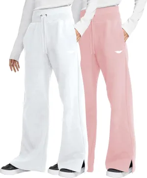 AMERICAN HEAVEN Women's Super Fleece Sweatpants | High-Waisted Wide- Leg Yoga Drawstring Fashion Pants | Multi Packs Colors