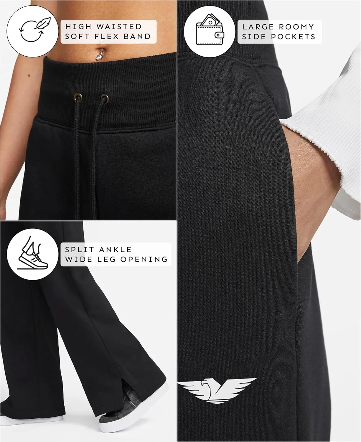 AMERICAN HEAVEN Women's Super Fleece Sweatpants | High-Waisted Wide- Leg Yoga Drawstring Fashion Pants | Multi Packs Colors