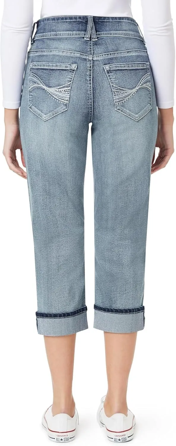 Angels Forever Young Women's Everflex Curvy Skinny Bling 23.5" Crop Jeans