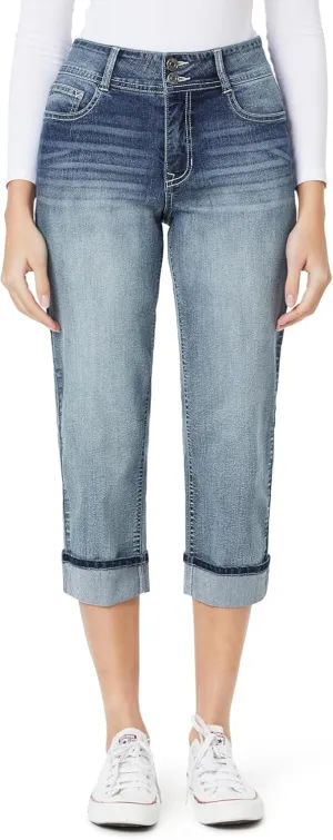 Angels Forever Young Women's Everflex Curvy Skinny Bling 23.5" Crop Jeans