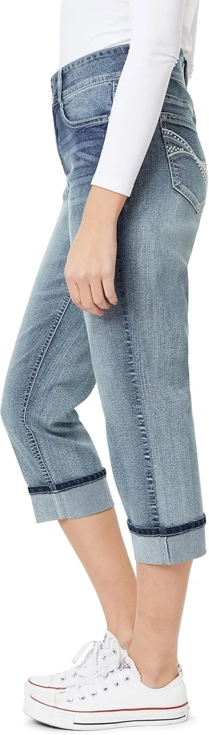 Angels Forever Young Women's Everflex Curvy Skinny Bling 23.5" Crop Jeans
