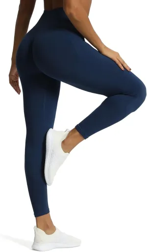 Aoxjox Workout Seamless Leggings for Women High Waisted Fitness Yoga Contour Sculpt Pants 22"