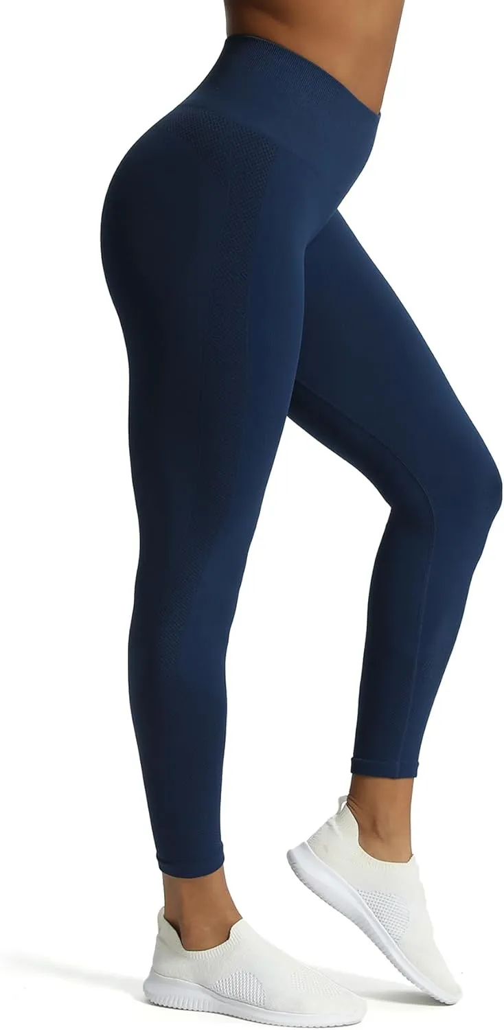 Aoxjox Workout Seamless Leggings for Women High Waisted Fitness Yoga Contour Sculpt Pants 22"