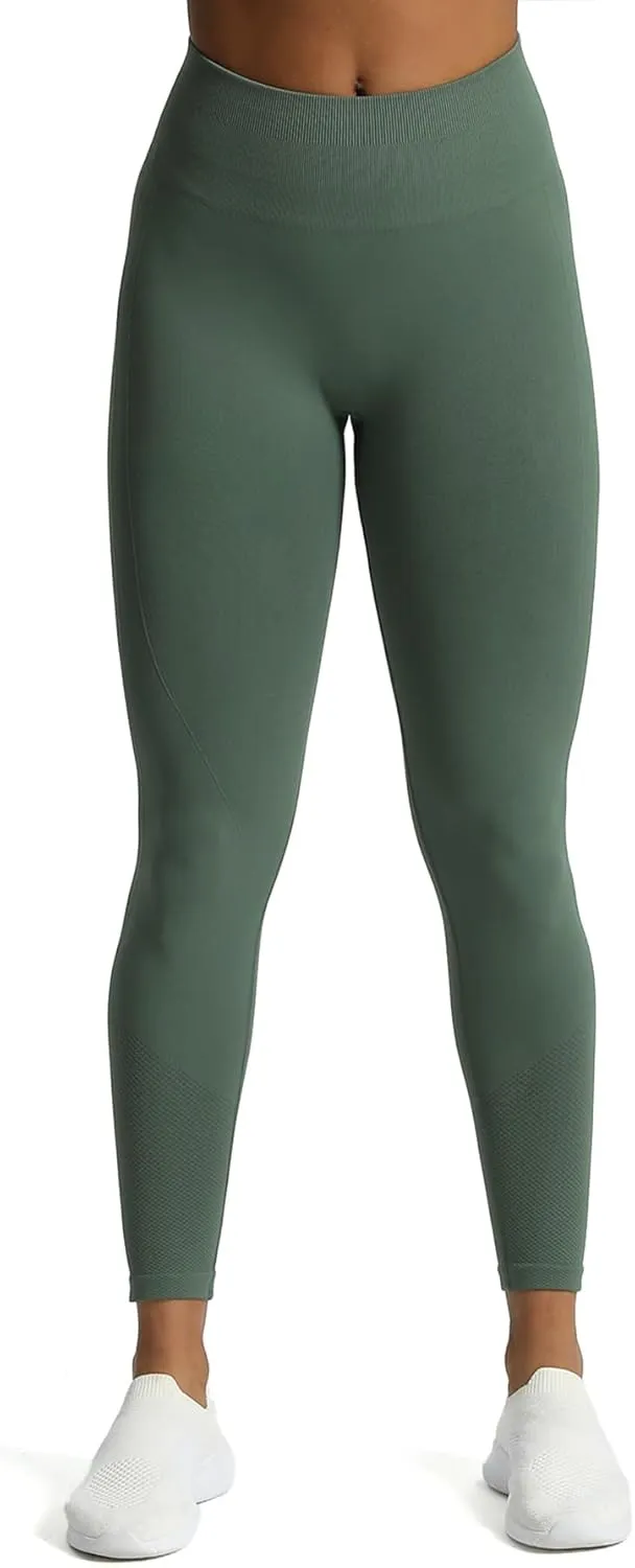 Aoxjox Workout Seamless Leggings for Women High Waisted Fitness Yoga Contour Sculpt Pants 22"