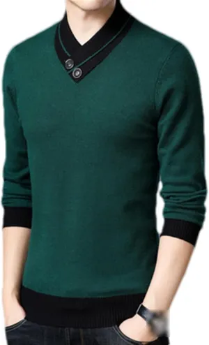 Autumn Mens Cashmere Sweater Men's V-Neck Sweaters Warm Knitting Pullover Men Jumper