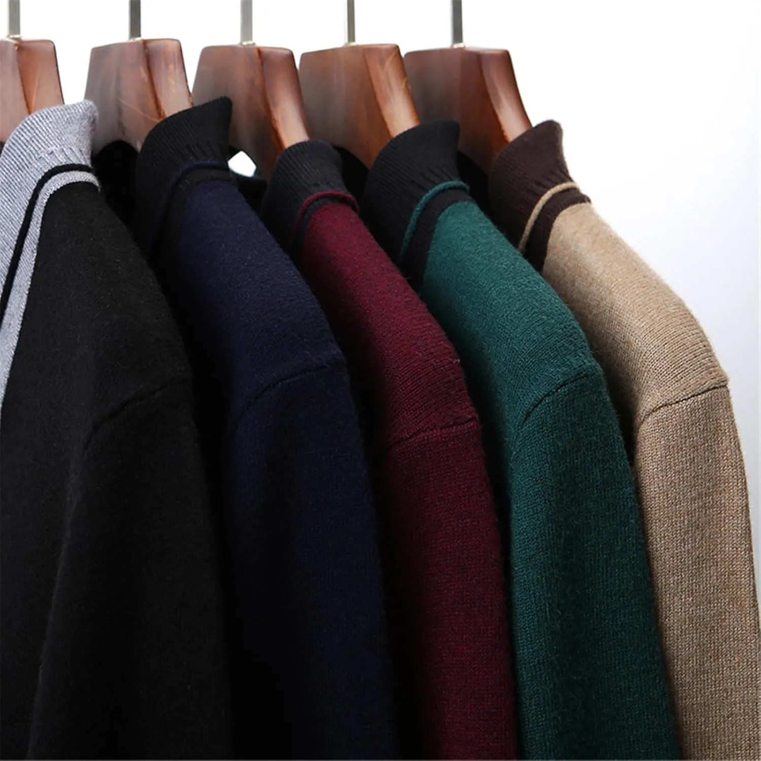 Autumn Mens Cashmere Sweater Men's V-Neck Sweaters Warm Knitting Pullover Men Jumper