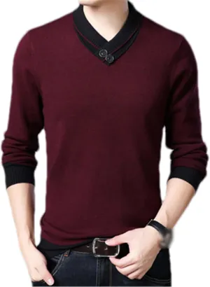 Autumn Mens Cashmere Sweater Men's V-Neck Sweaters Warm Knitting Pullover Men Jumper