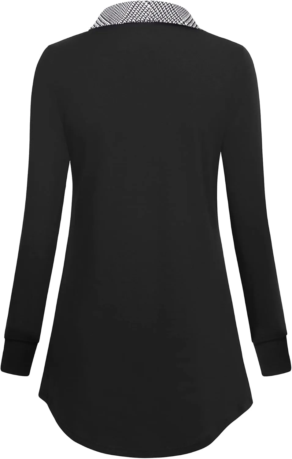 Bebonnie Womens Long Sleeve Casual V Neck Sweatshirts Pullover Tunic Tops with Buttons