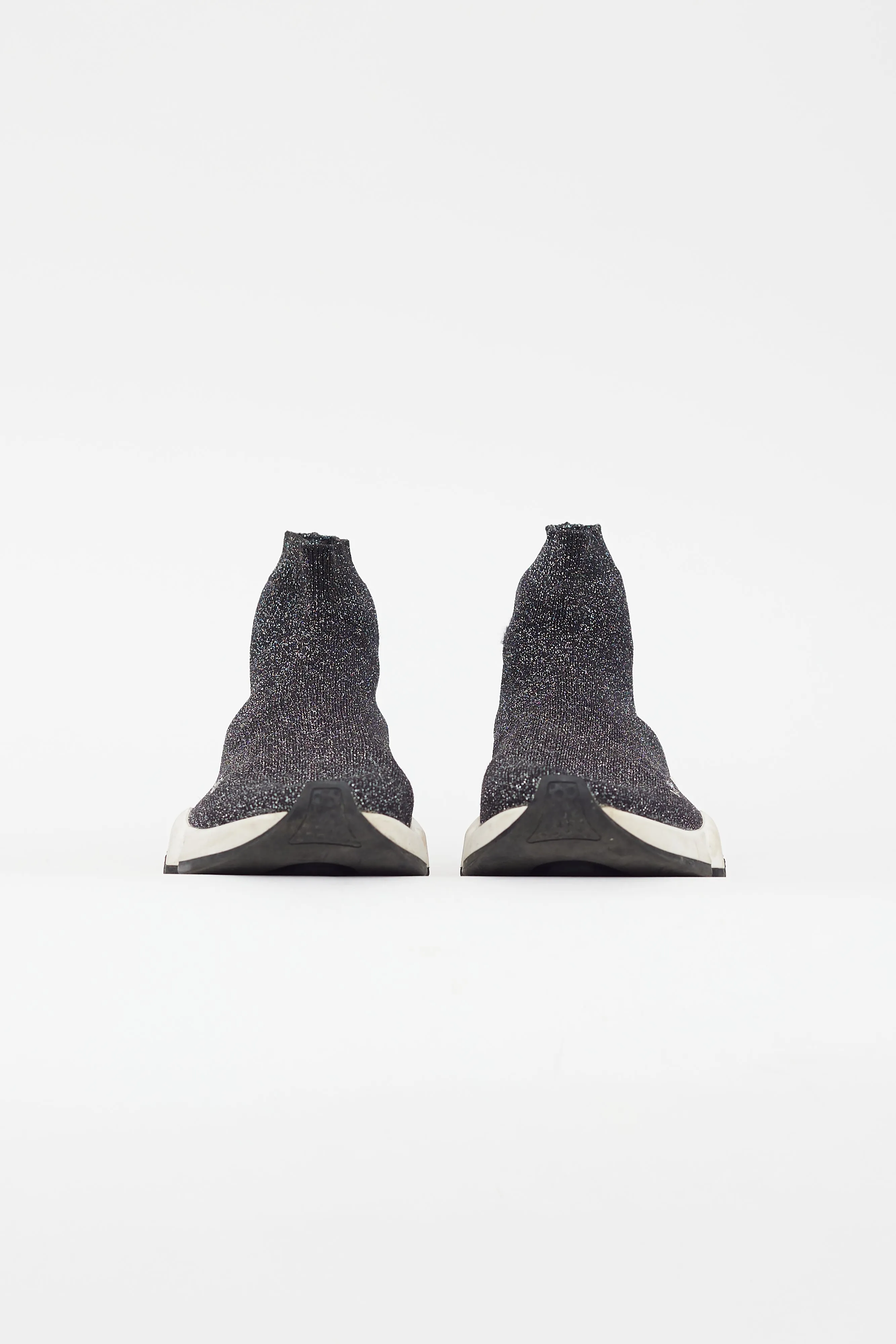 Black & Silver Metallic Knit Speed Sneaker