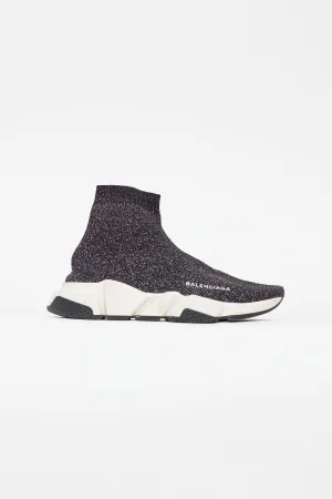 Black & Silver Metallic Knit Speed Sneaker