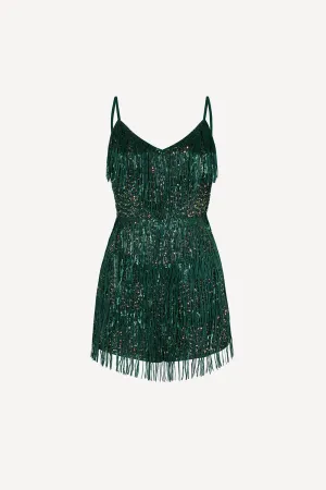 Bon Bon playsuit in emerald green