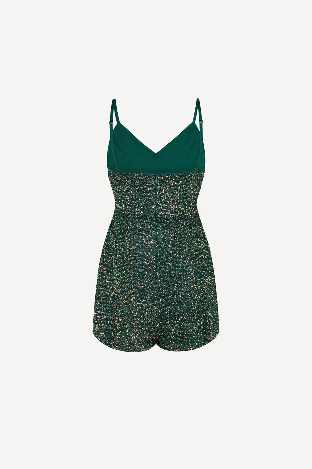 Bon Bon playsuit in emerald green