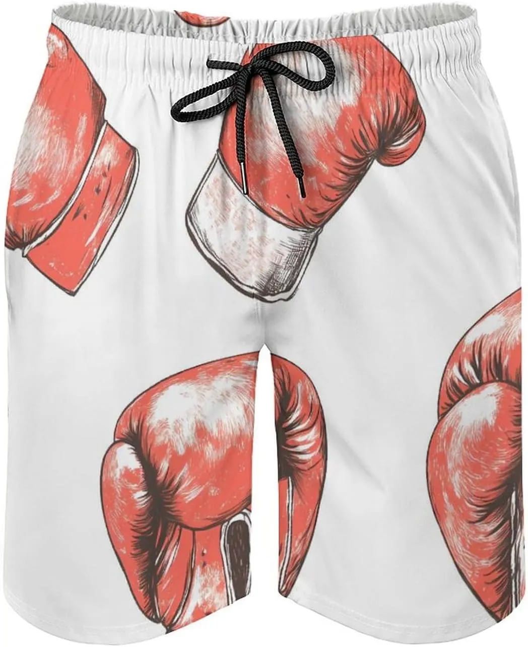 Boxer Boxing Gloves Mens Swim Trunks Beach Shorts Quick Dry Elastic Waist Drawstring Running Bathing Suits