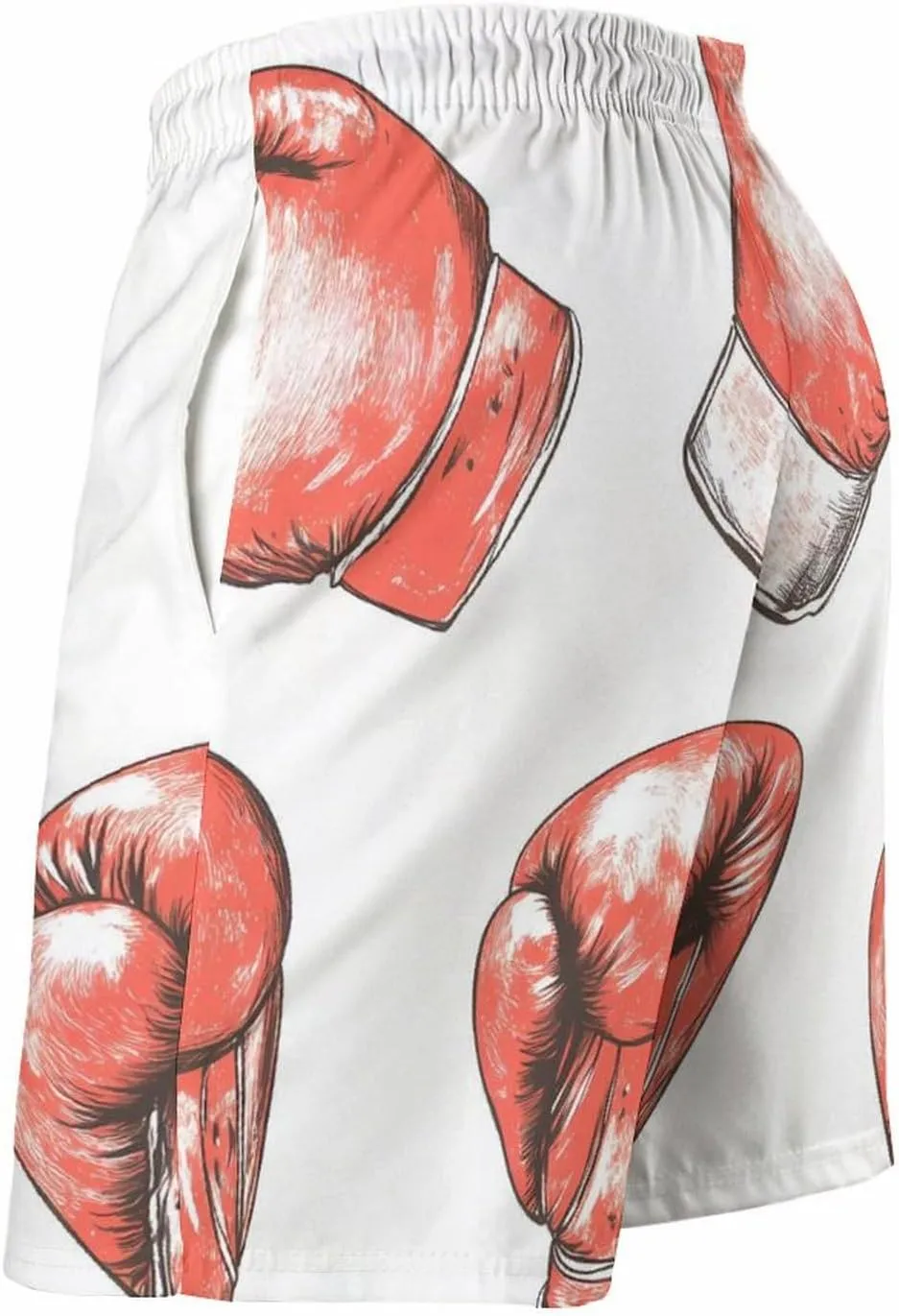 Boxer Boxing Gloves Mens Swim Trunks Beach Shorts Quick Dry Elastic Waist Drawstring Running Bathing Suits