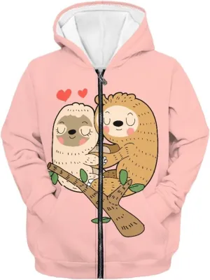 Boys Girls Hoodies Zipper Sweatshirt Long Sleeve Hoodie Sweatshirt with Pockets Pullover Tops Age 6-14