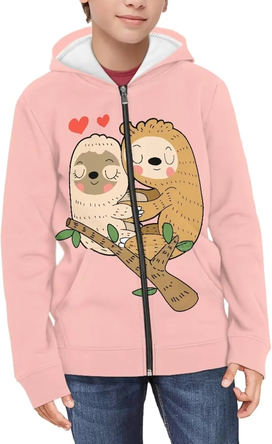 Boys Girls Hoodies Zipper Sweatshirt Long Sleeve Hoodie Sweatshirt with Pockets Pullover Tops Age 6-14