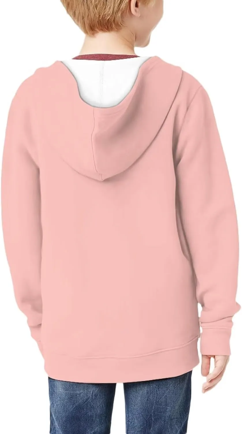 Boys Girls Hoodies Zipper Sweatshirt Long Sleeve Hoodie Sweatshirt with Pockets Pullover Tops Age 6-14