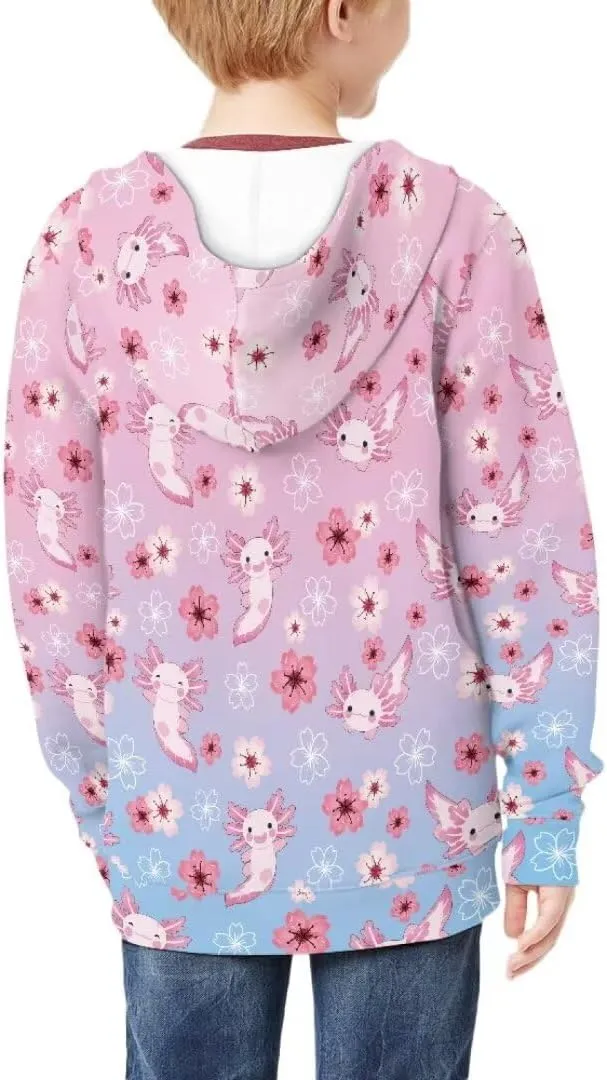 Boys Girls Zipper Hoodies Sweatshirt Long Sleeve Hoodies with Pockets Pullover Sports Tops Age 6-14 Kids