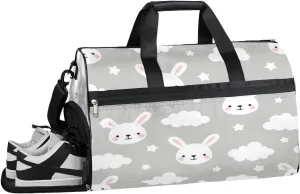 Bunny Sweet Sports Gym Bag with Wet Pocket & Shoes Compartment Waterproof Workout Duffel Bag for Women and Men Weekender Overnight Duffle Bag Travel Carry-on Tote