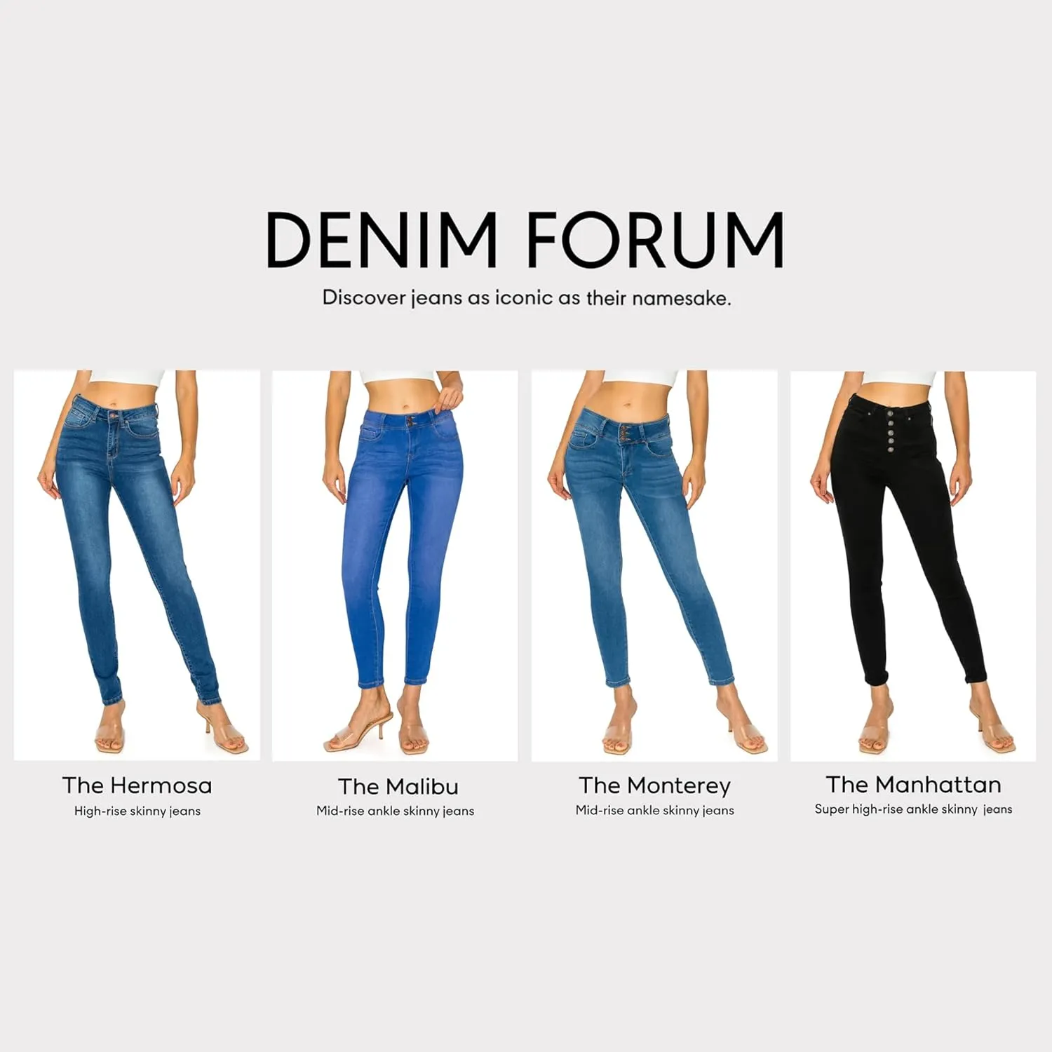Cali1850 Women's Denim Daydream Skinny Jeans - Super Stretchy Soft Stylish Knit Denim Slim Fit Comfy Casual Pants