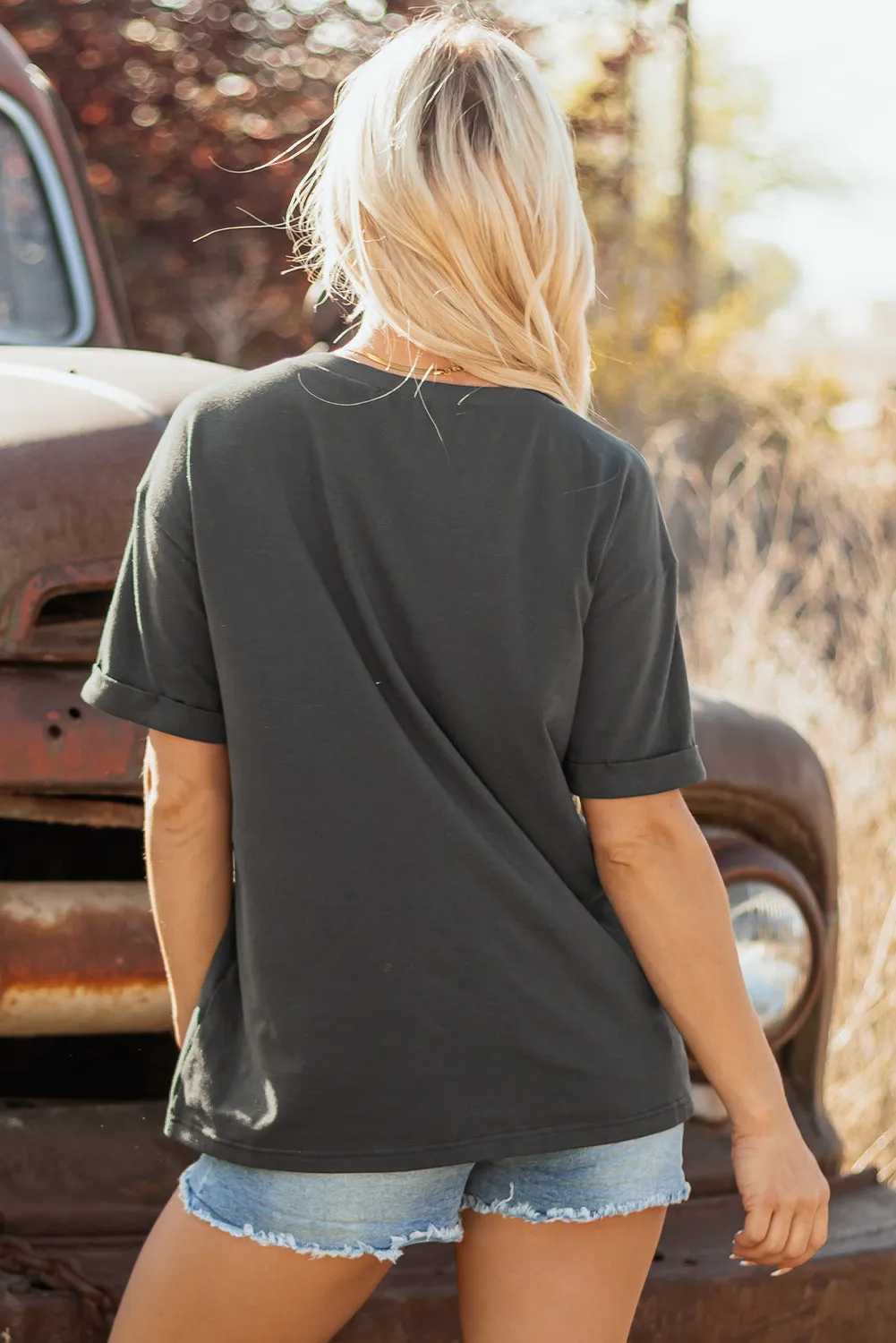 Carbon Grey Vintage Yall Cowboy Boots Graphic Tee Shirt