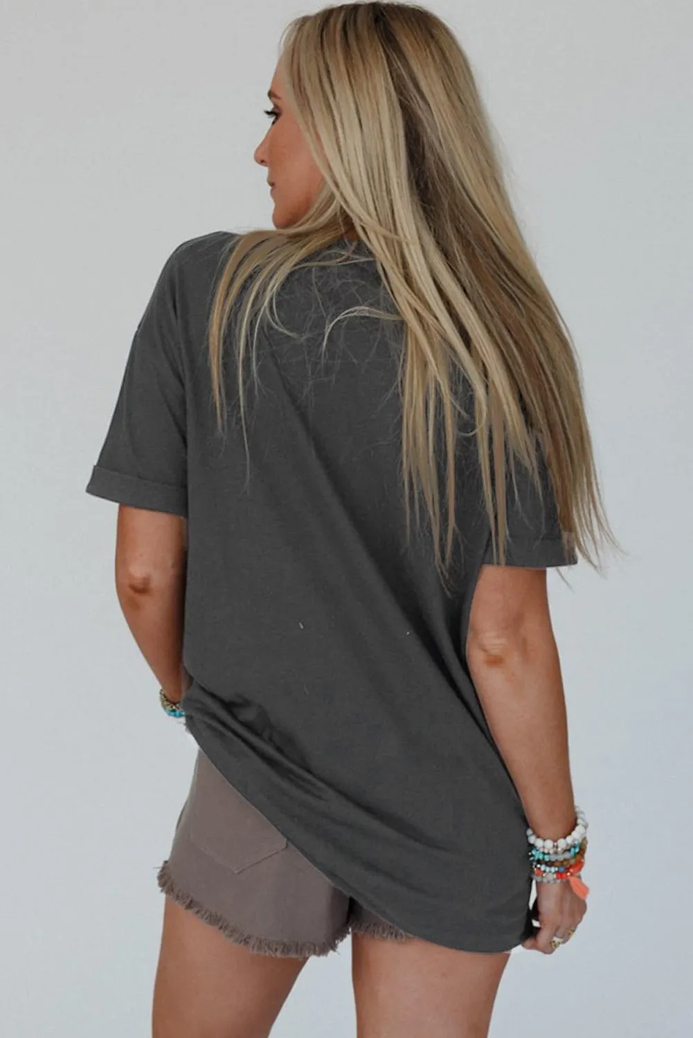 Carbon Grey Vintage Yall Cowboy Boots Graphic Tee Shirt
