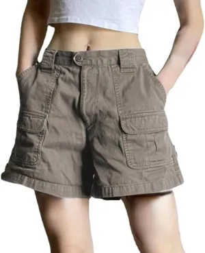 Cargo Shorts for Women Harajuku Y2k Shorts with Pockets High Waisted Jean Shorts Grunge Pants 90s Streetwear