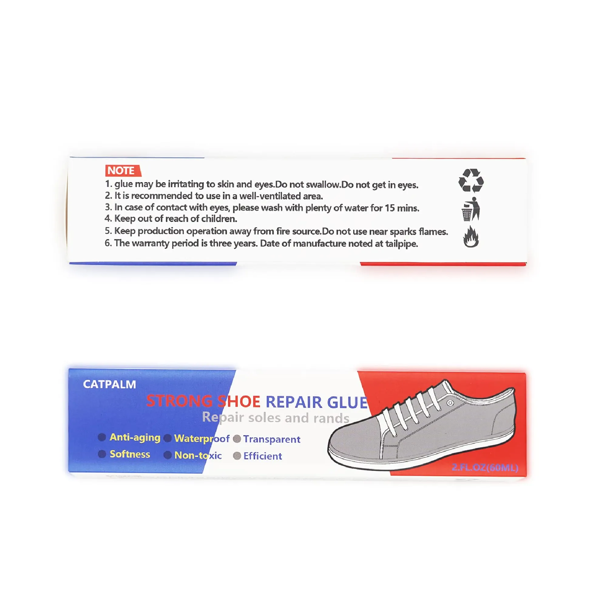 CAT PALM Shoe Glue Sole Repair Repair Adhesive for Sneaker Leather Shoes High Heels Sport Shoes 2 fl oz