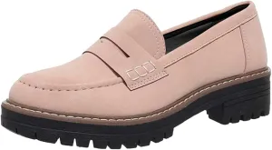 Chunky Loafers Women Wide Slip On Shoes Comfortable Platform Loafers Leather Lug Sole Loafers Casual Penny Loafers