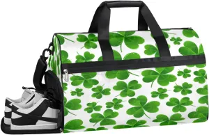 Clover Sports Gym Bag with Wet Pocket & Shoes Compartment Waterproof Workout Duffel Bag for Women and Men Weekender Overnight Duffle Bag Travel Carry-on Tote