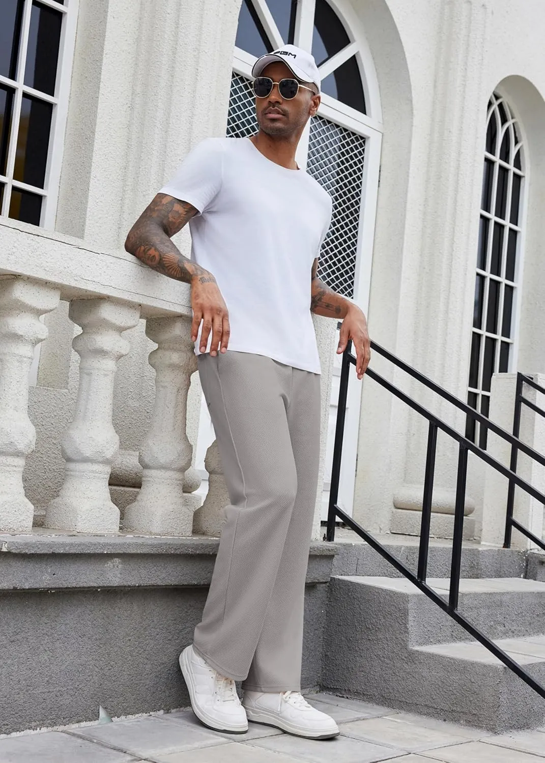 COOFANDY Men's Casual Sweatpants Open Bottom Lounge Pants Drawstring Sweat Pants Joggers with Pockets