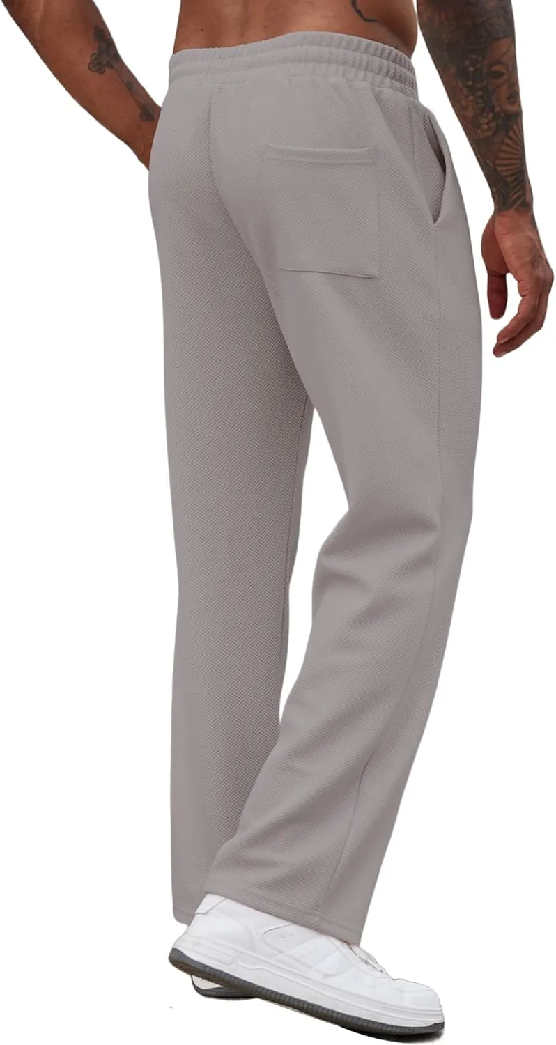 COOFANDY Men's Casual Sweatpants Open Bottom Lounge Pants Drawstring Sweat Pants Joggers with Pockets