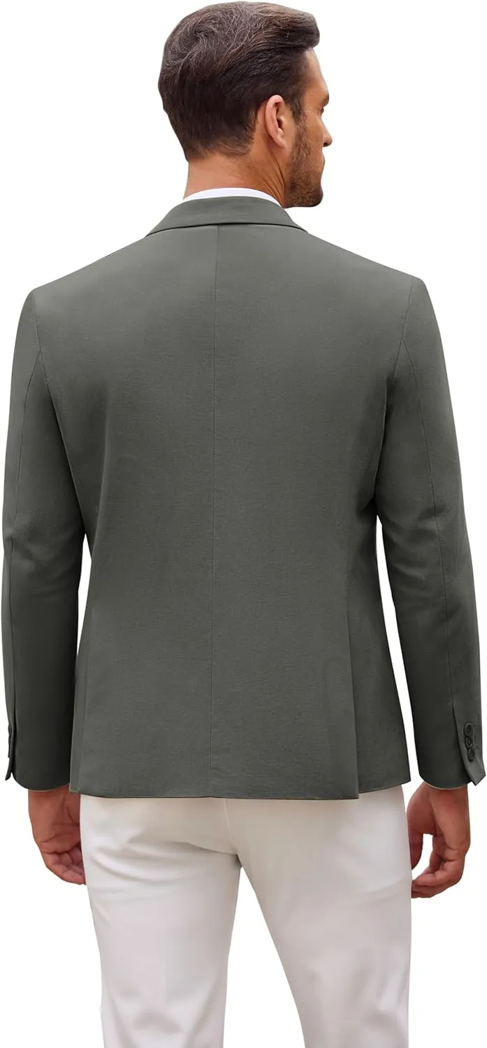 COOFANDY Men's Sports Coat Casual Blazer Slim Fit One Button Cotton Suit Jacket Formal Dress Wear