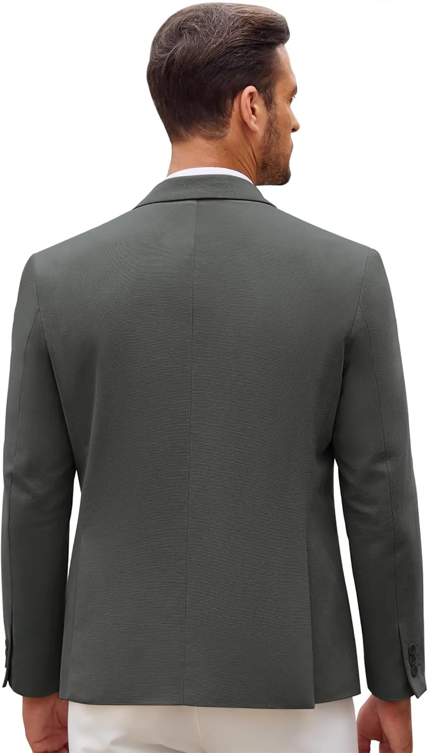 COOFANDY Men's Sports Coat Casual Blazer Slim Fit One Button Cotton Suit Jacket Formal Dress Wear