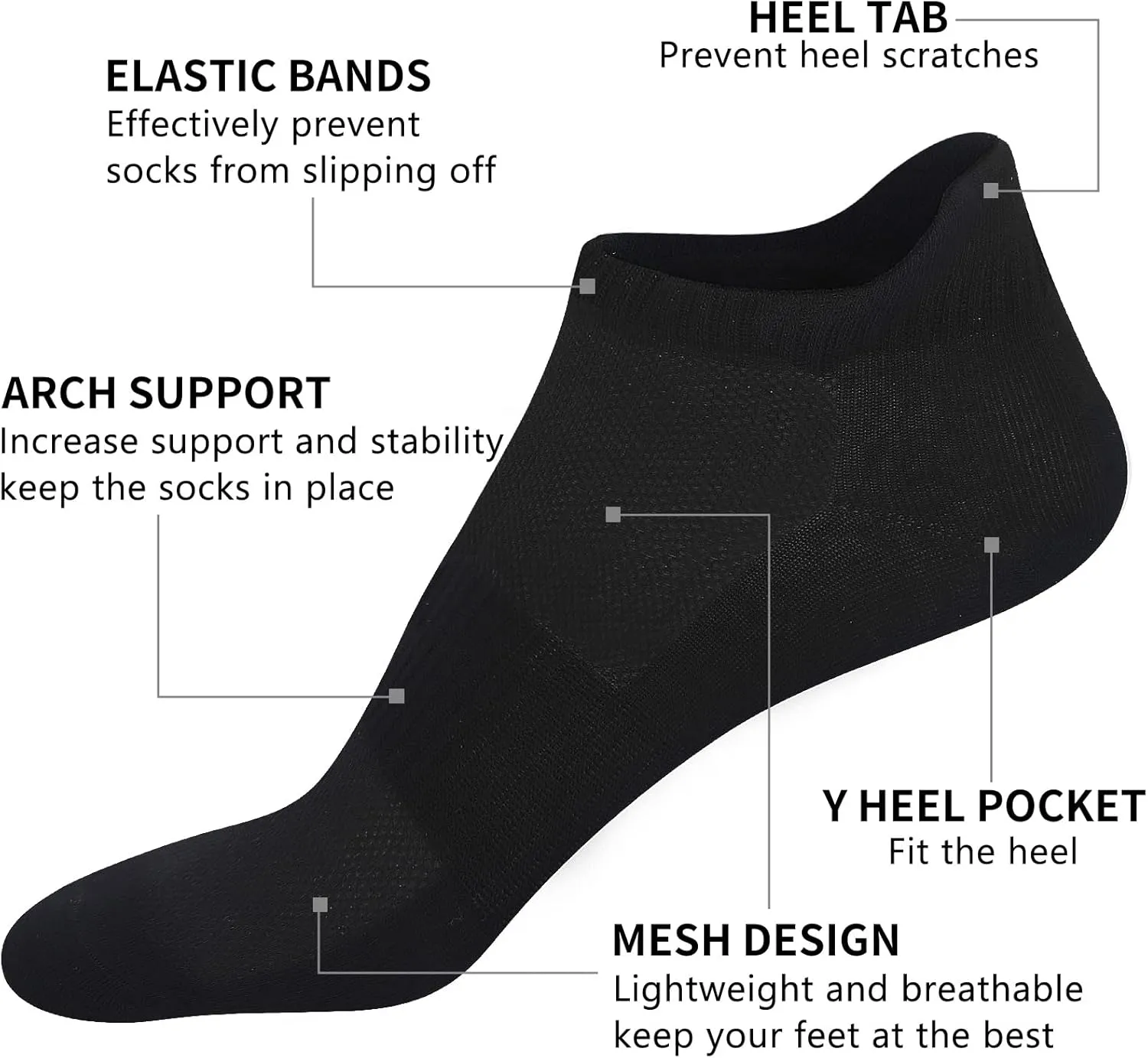 Cozi Foot Ankle Socks for Women: 10 Pairs Cotton Soft Fabric