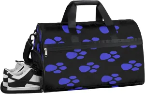Cute Paw Prints Sports Gym Bag with Wet Pocket & Shoes Compartment Waterproof Workout Duffel Bag for Women and Men Weekender Overnight Duffle Bag Travel Carry-on Tote