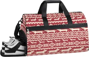 Dog Design Sports Gym Bag with Wet Pocket & Shoes Compartment Waterproof Workout Duffel Bag for Women and Men Weekender Overnight Duffle Bag Travel Carry-on Tote