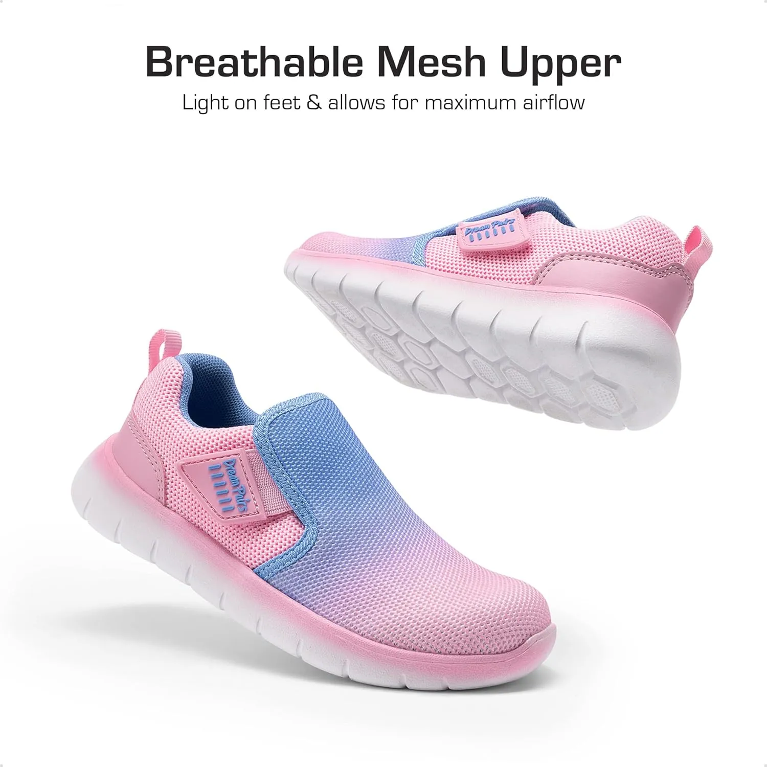 DREAM PAIRS Boys Girls Shoes Kids Slip on Tennis EZ-Ons MightyMovers Running Athletic Barefoot Zero Drop Sports Sneakers