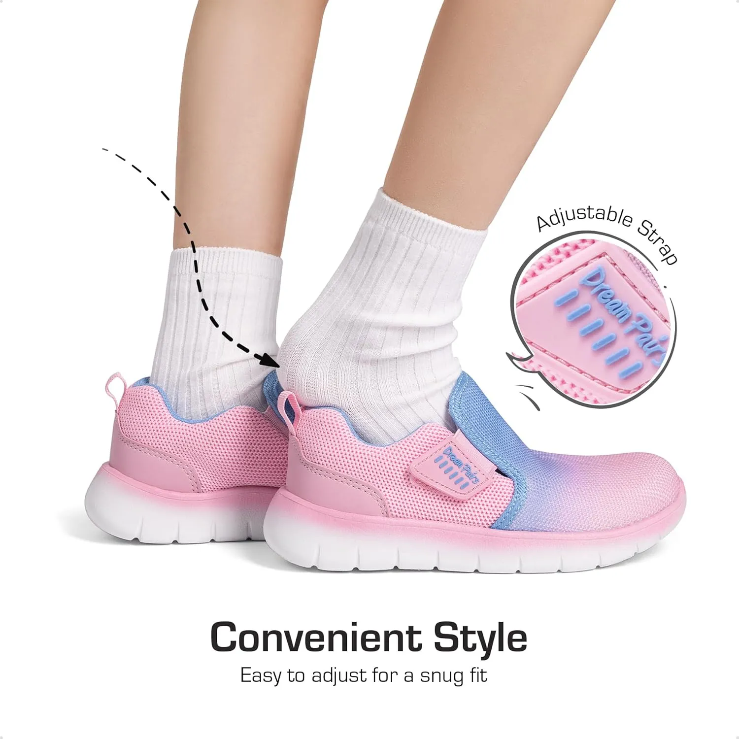 DREAM PAIRS Boys Girls Shoes Kids Slip on Tennis EZ-Ons MightyMovers Running Athletic Barefoot Zero Drop Sports Sneakers