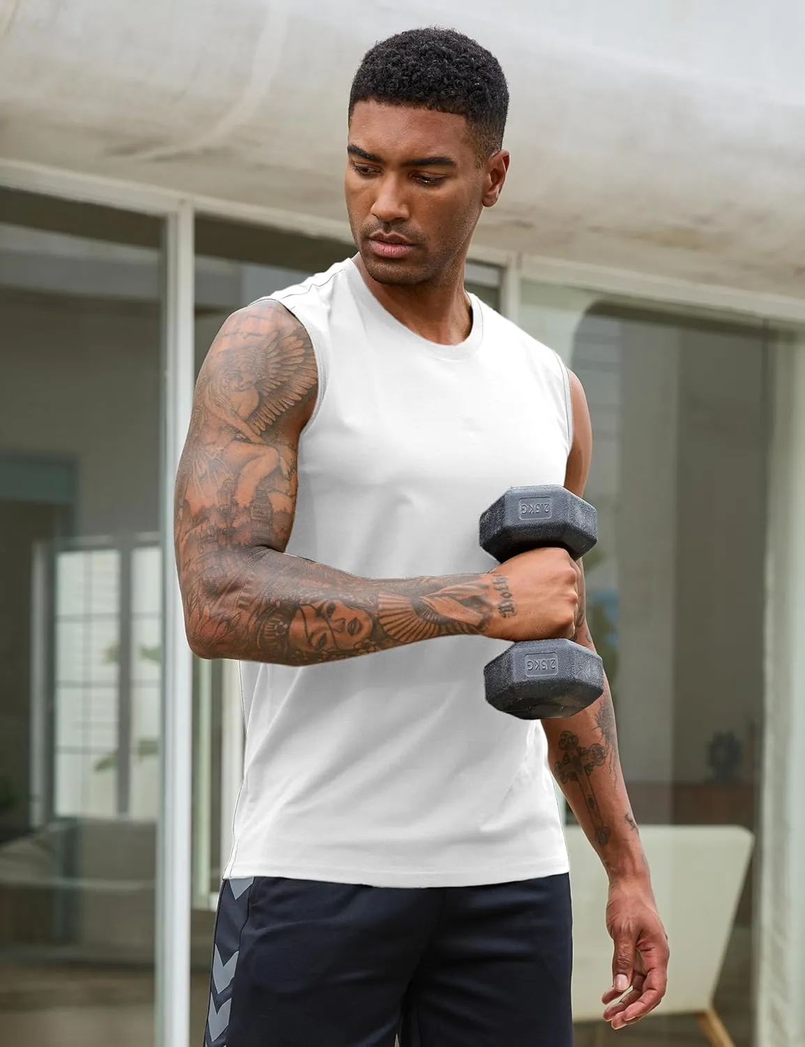 EKLENTSON Men's Tank Tops Sleeveless Workout Muscle Running Tees Lightweight Cotton Soft Summer Beach Causual Tank Shirts