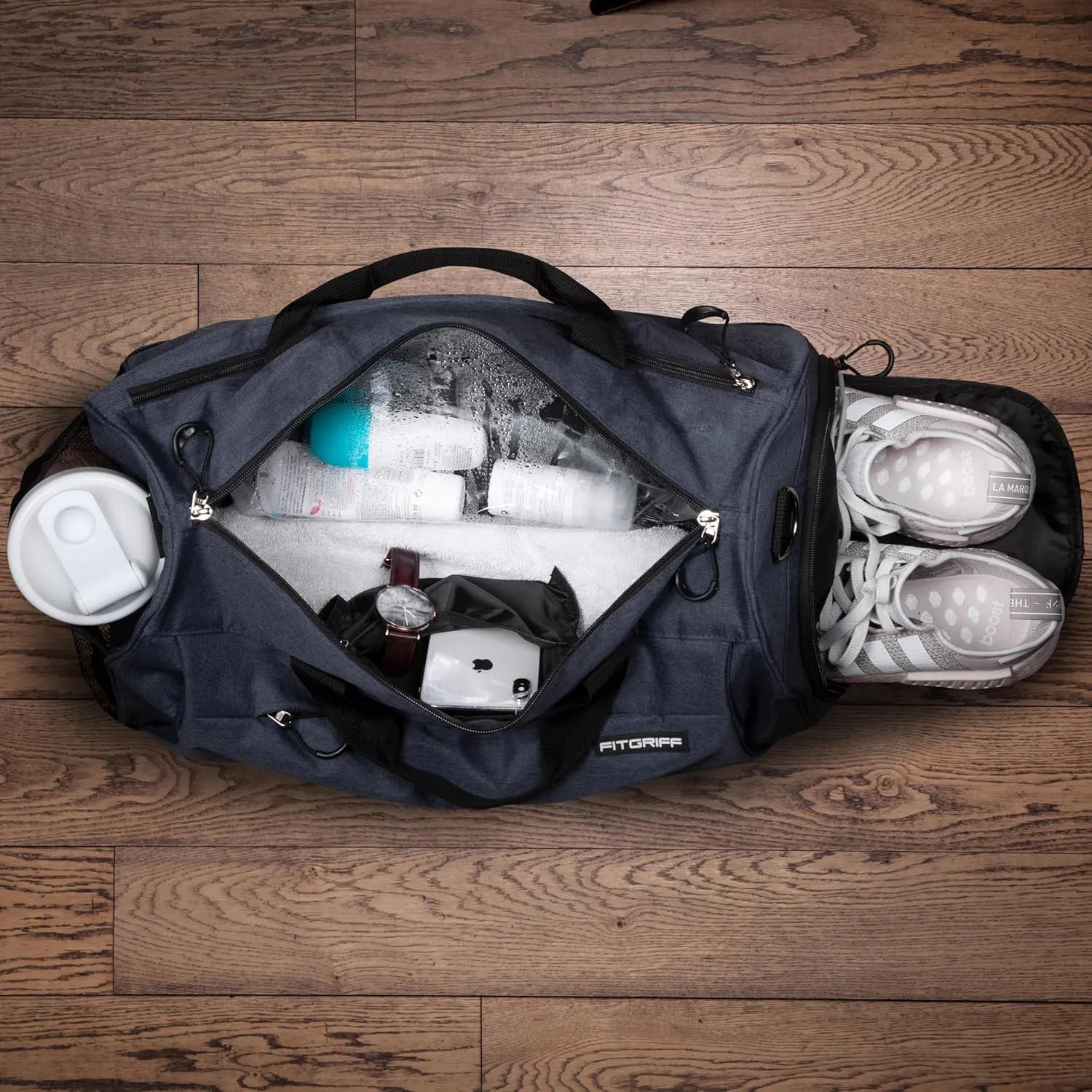 Fitgriff Gym Bag for Men & Women with Shoe & Wet Compartment - Duffle Bag for Travel, Sports, Fitness & Workout