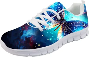 Forchrinse Colorful Bat Woman Fitness Sport Sneakers Lace UP Running Shoes Walking Shoes for Men