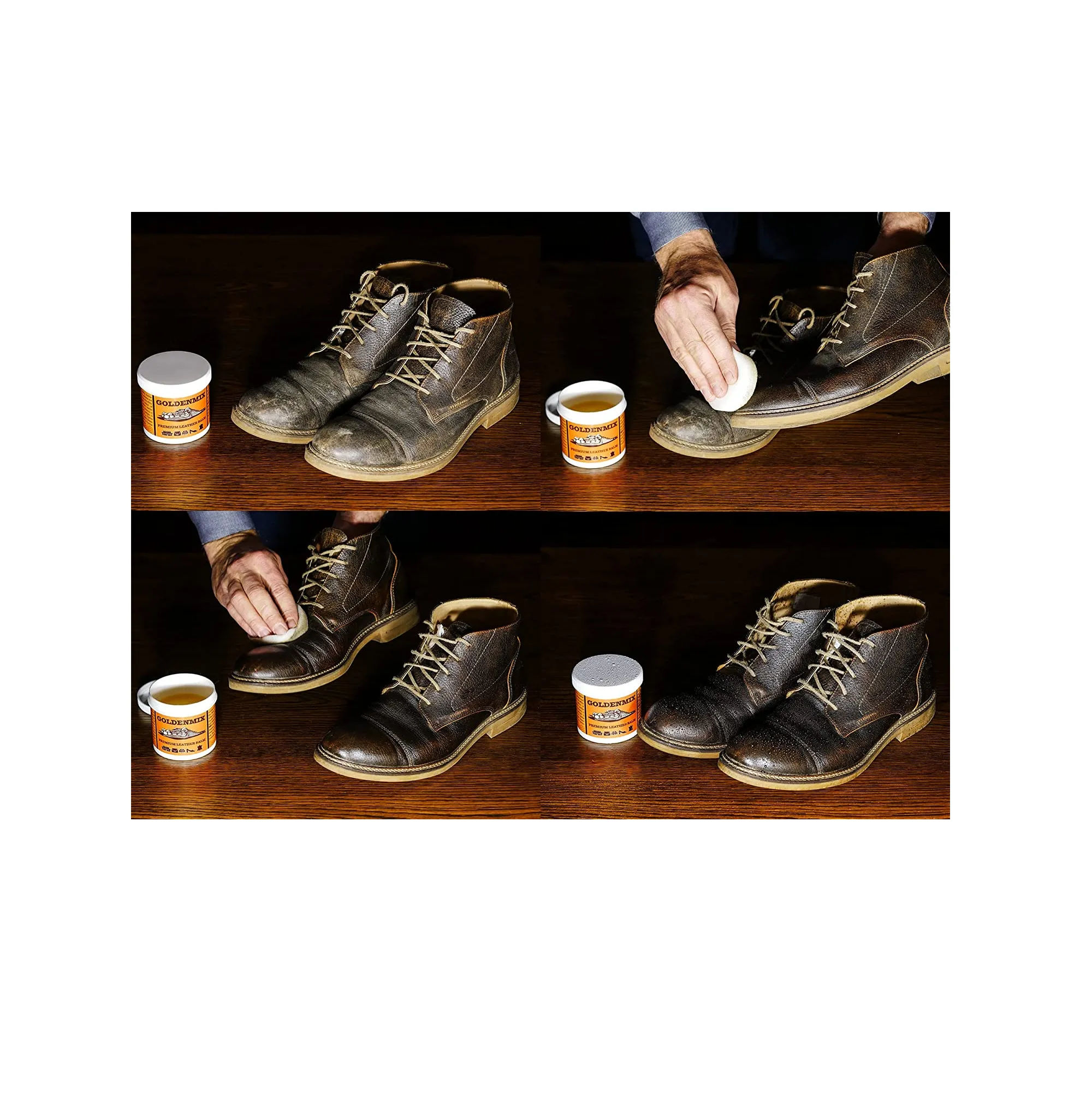 GOLDENMIX Beeswax Leather Care Balm - Protector Conditioner Polish Cleaner and Waterproofing Cream for Shoes