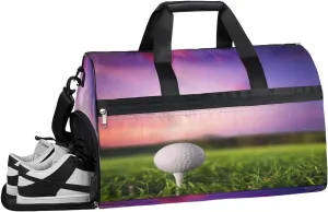 Golf Sports Gym Bag with Wet Pocket & Shoes Compartment Waterproof Workout Duffel Bag for Women and Men Weekender Overnight Duffle Bag Travel Carry-on Tote