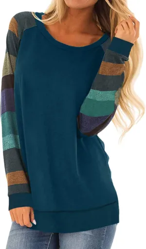 HARHAY 2023 Women's Cotton Knitted Long Sleeve Lightweight Tunic Sweatshirt Tops
